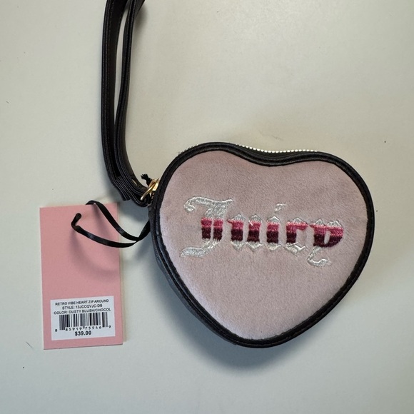 Juicy Couture Handbags - Juicy Couture Heart-Shaped‎ Pink Wristlet​